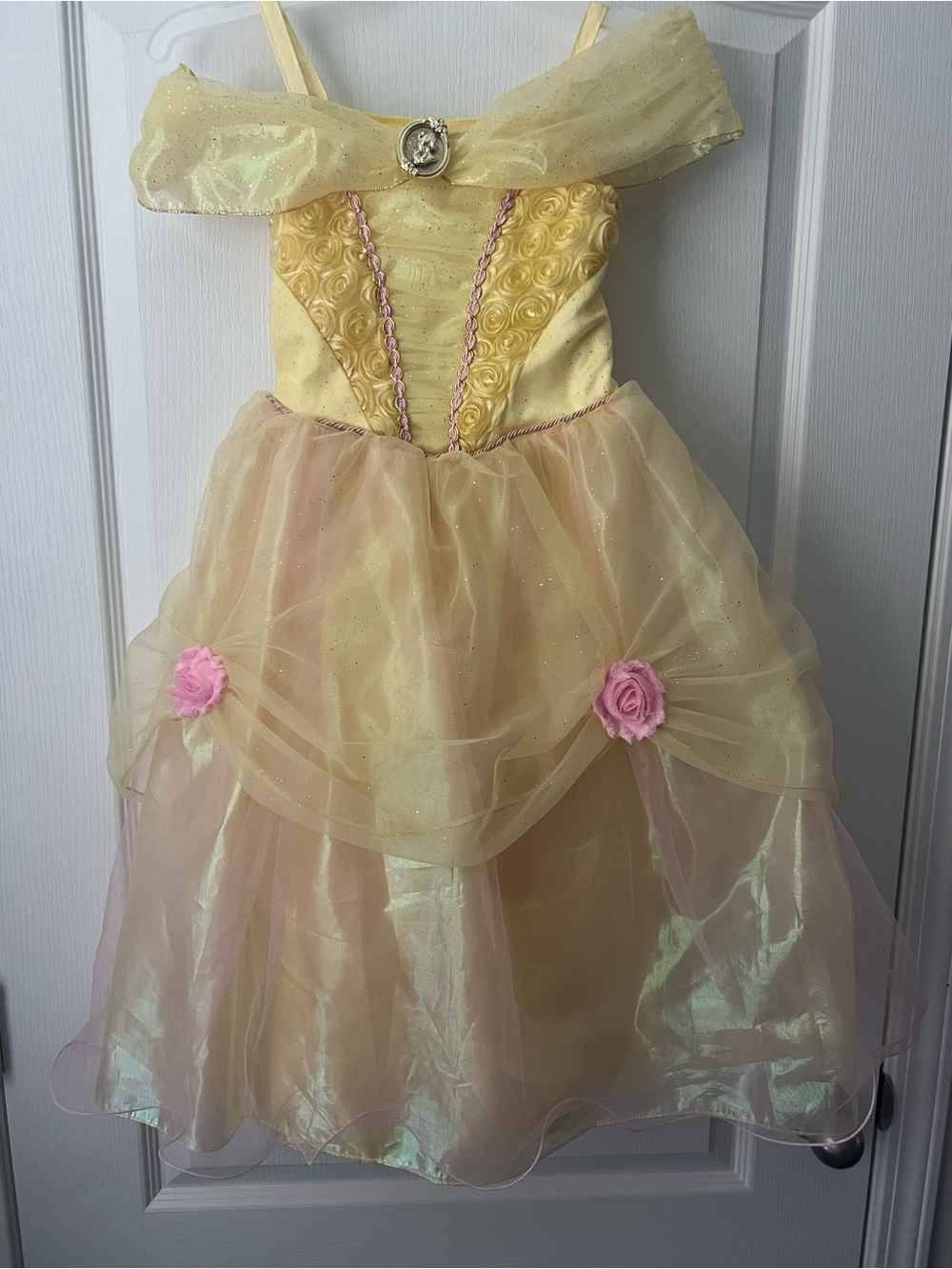 Disney Yellow Princess Gown with Pink Rose Accents